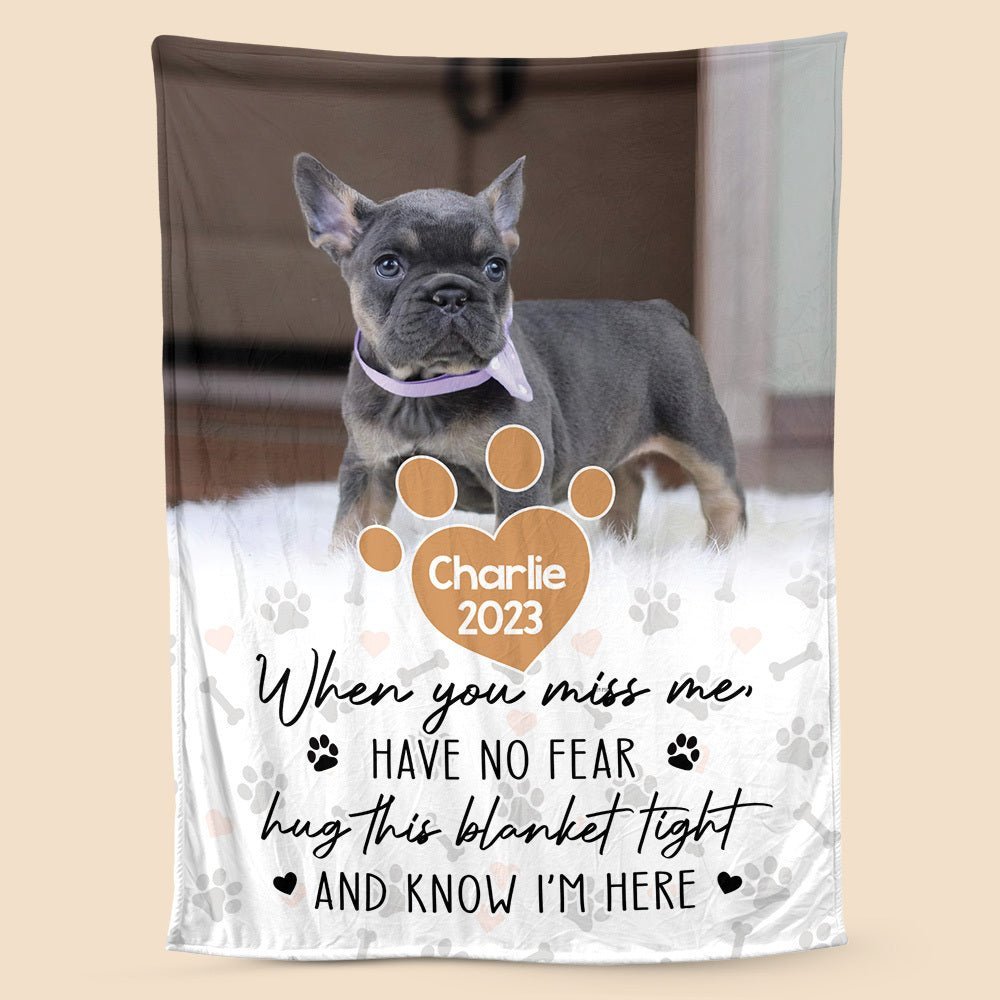 When You Miss Me, Hug This Blanket Tight - Personalized Blanket - Best Gift For Pet Lovers - Giftago