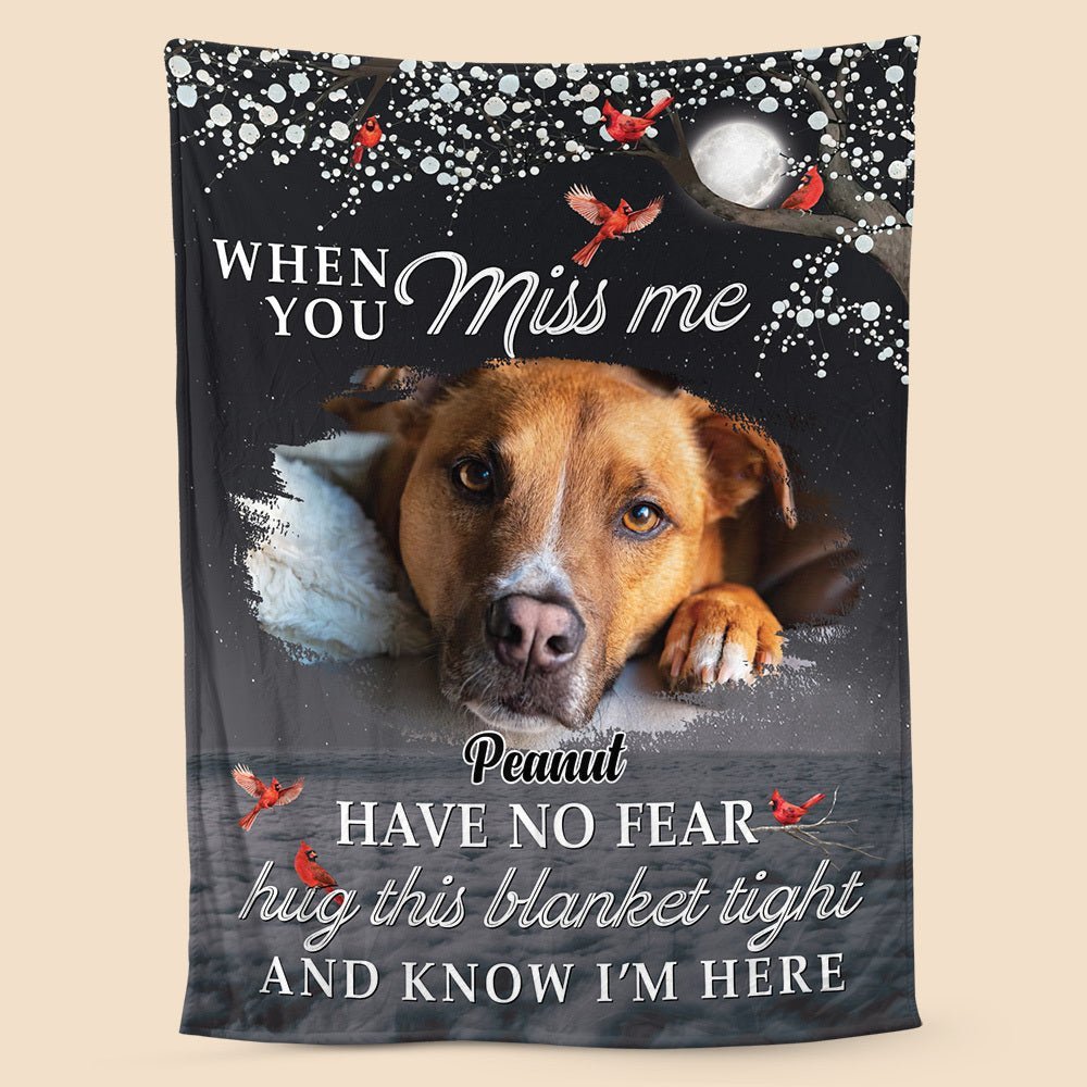 When You Miss Me - Personalized Blanket - Best Gift For Pet Lovers - Giftago