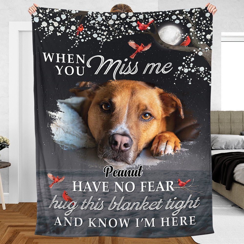 When You Miss Me - Personalized Blanket - Best Gift For Pet Lovers - Giftago