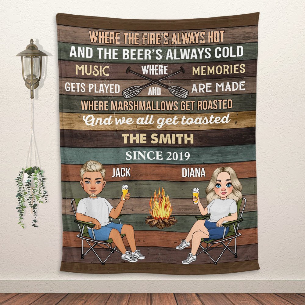 Where Marshmallows Get Roasted - Personalized Blanket