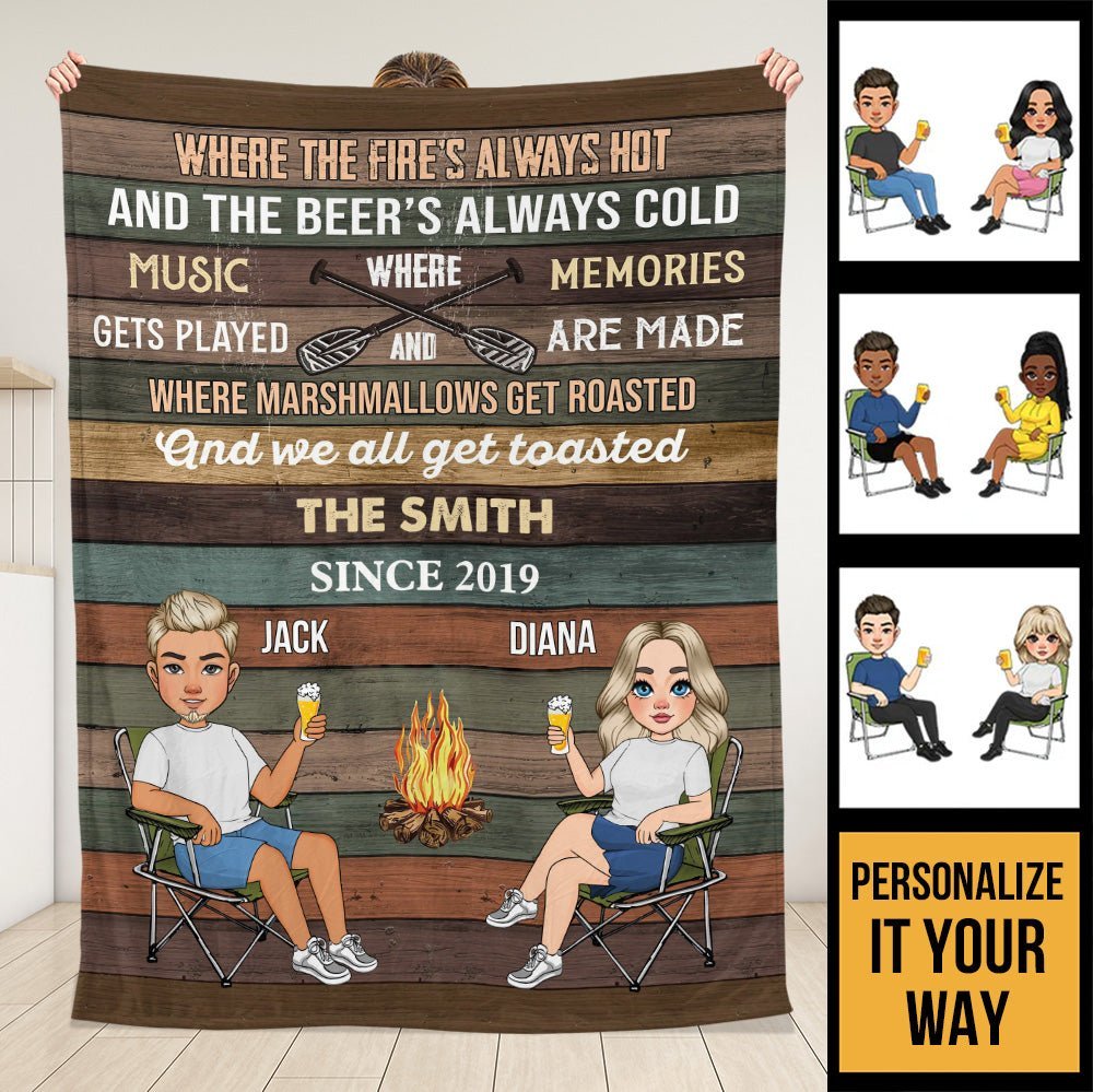 Where Marshmallows Get Roasted - Personalized Blanket