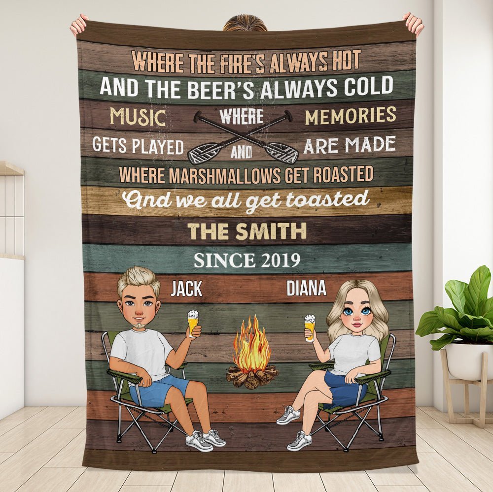 Where Marshmallows Get Roasted - Personalized Blanket