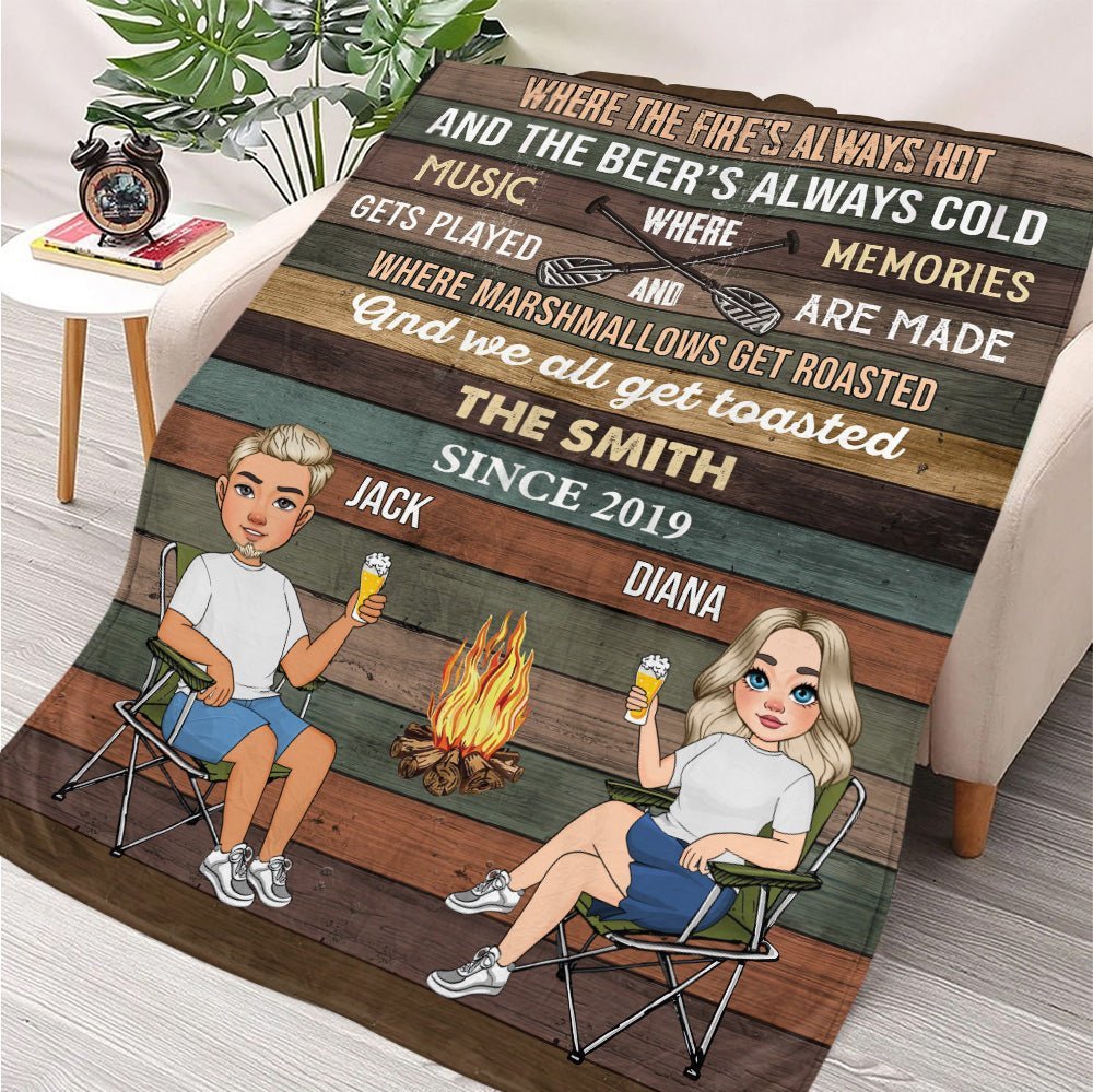 Where Marshmallows Get Roasted - Personalized Blanket
