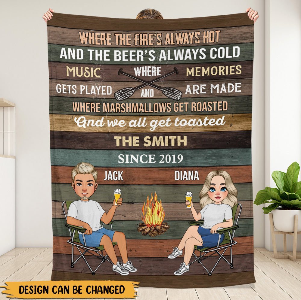 Where Marshmallows Get Roasted - Personalized Blanket