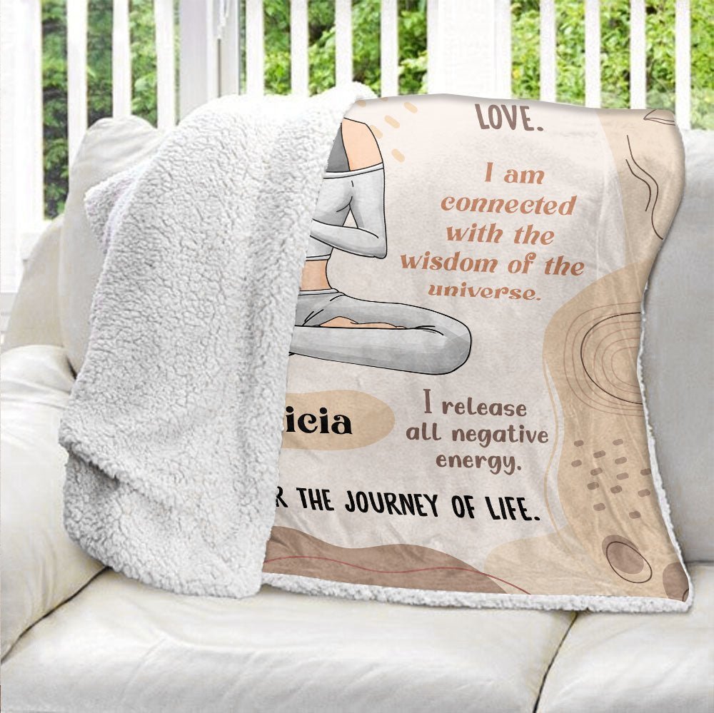Yoga Meditation Affirmation - Personalized Blanket - Giftago