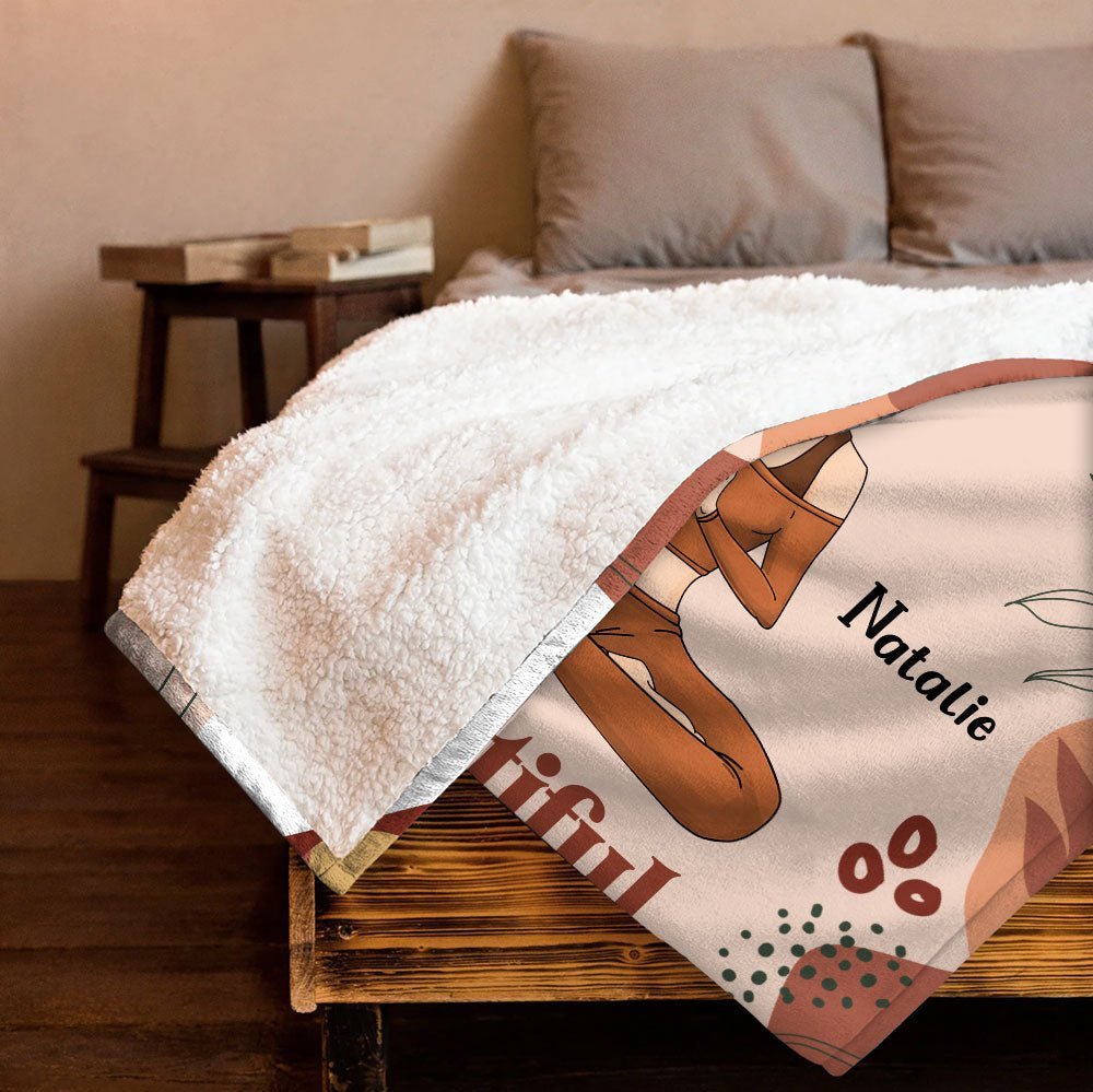 Yoga Meditation Being Yourself Blanket - Personalized Blanket - Giftago