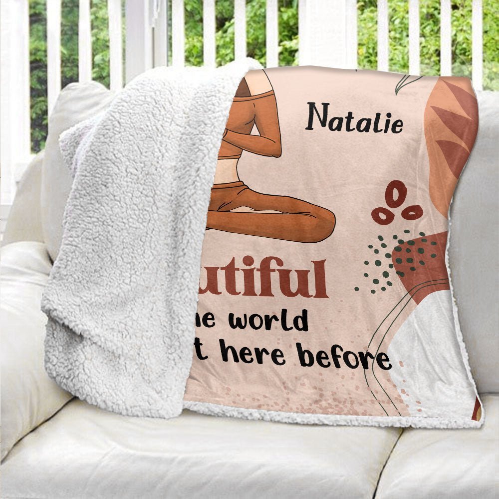 Yoga Meditation Being Yourself Blanket - Personalized Blanket - Giftago