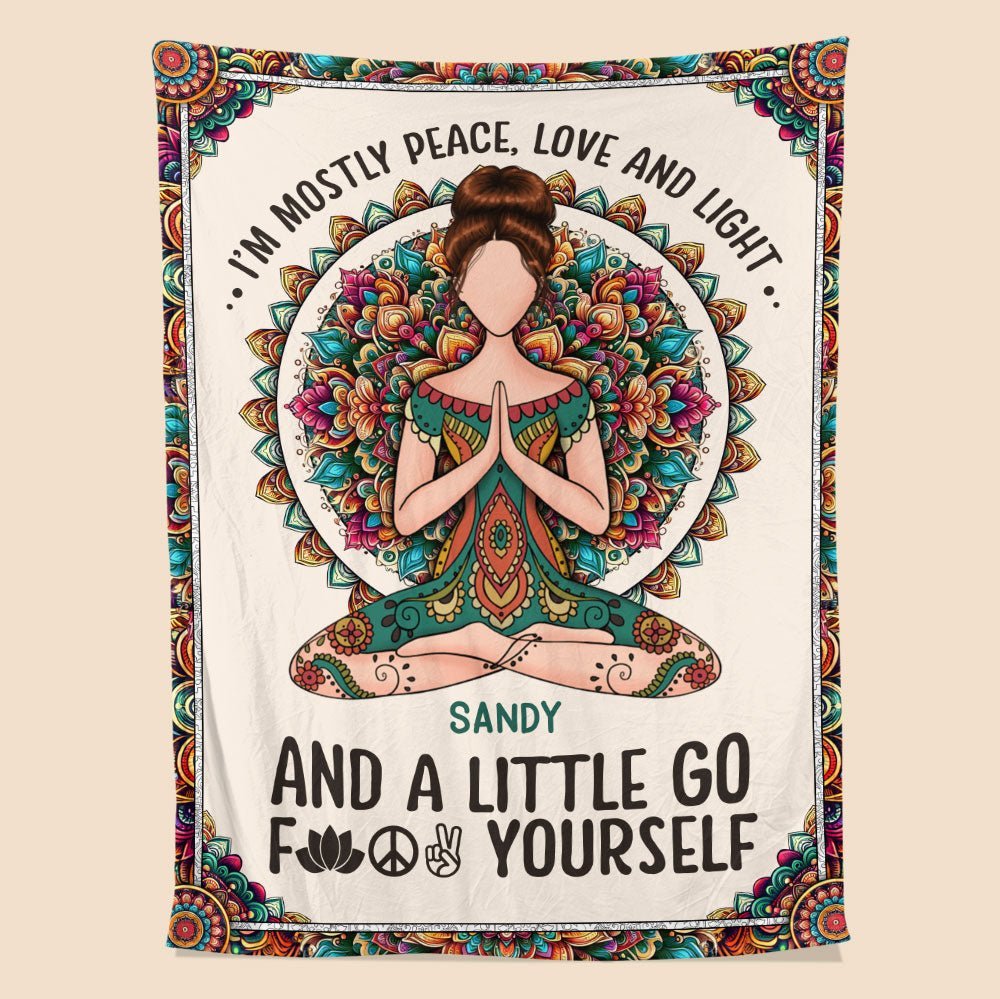 Yoga Meditation Love And Light Blanket - Personalized Blanket