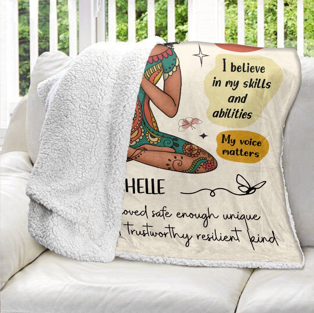 Yoga Morning Affirmations Blanket - Personalized Blanket