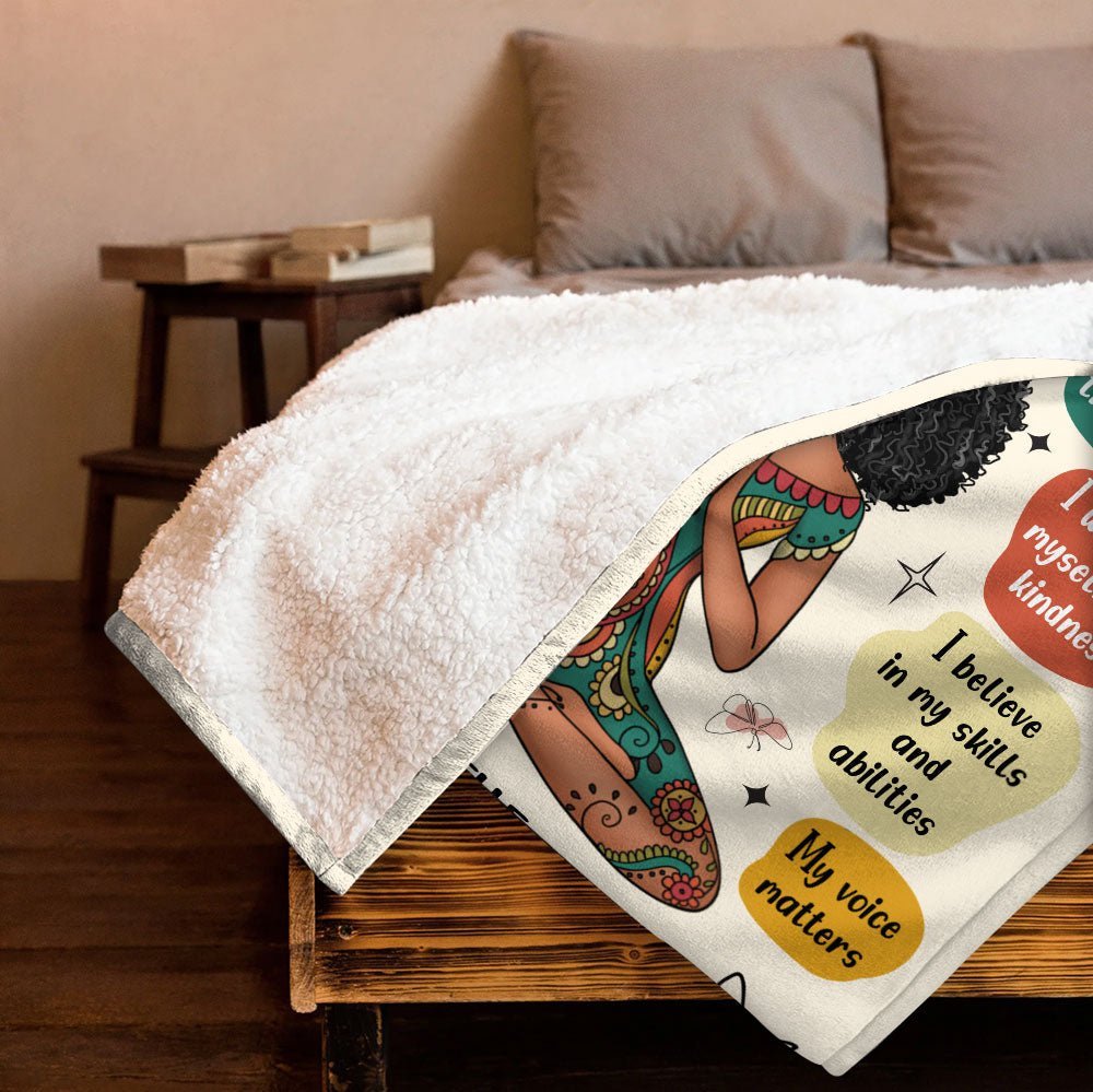 Yoga Morning Affirmations Blanket - Personalized Blanket