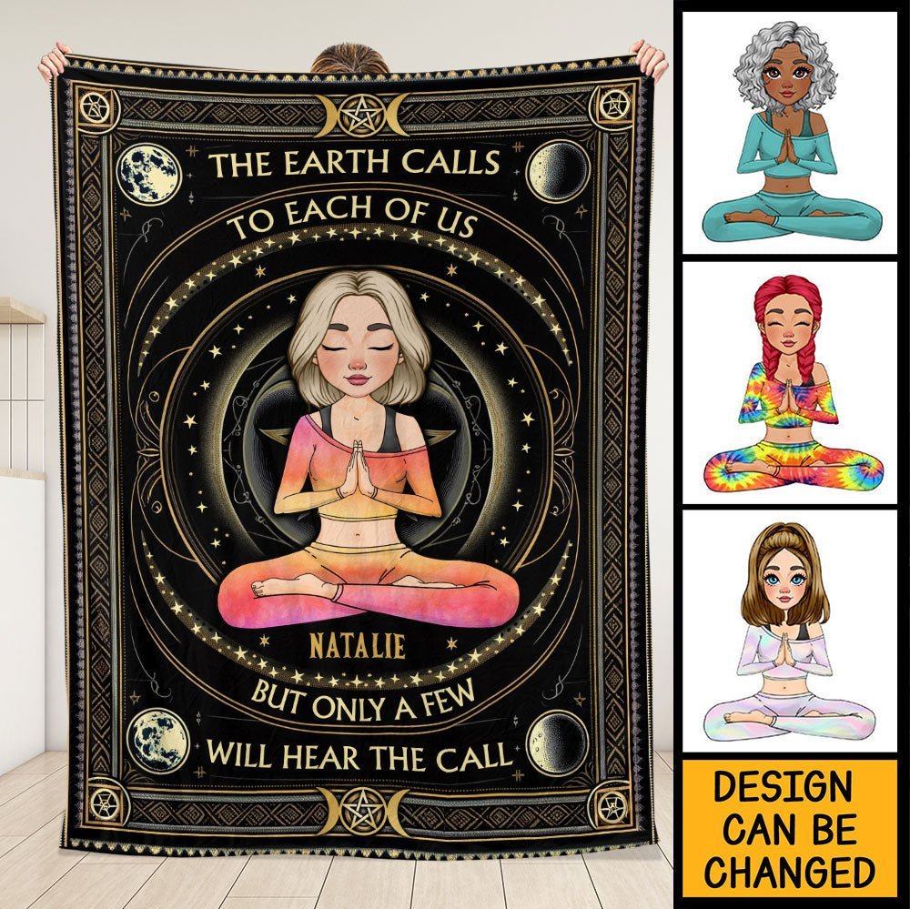 Yoga The Earth Calls Blanket - Personalized Blanket
