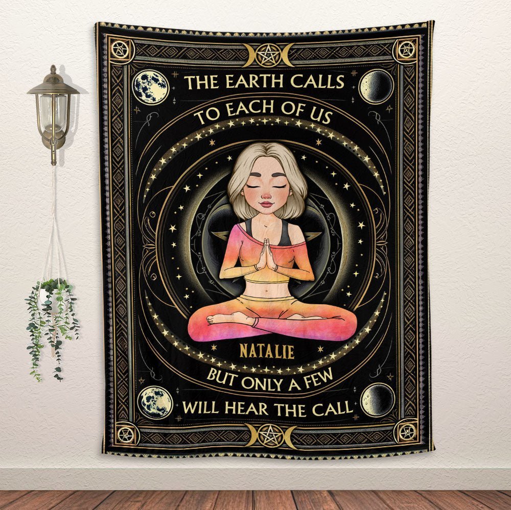 Yoga The Earth Calls Blanket - Personalized Blanket