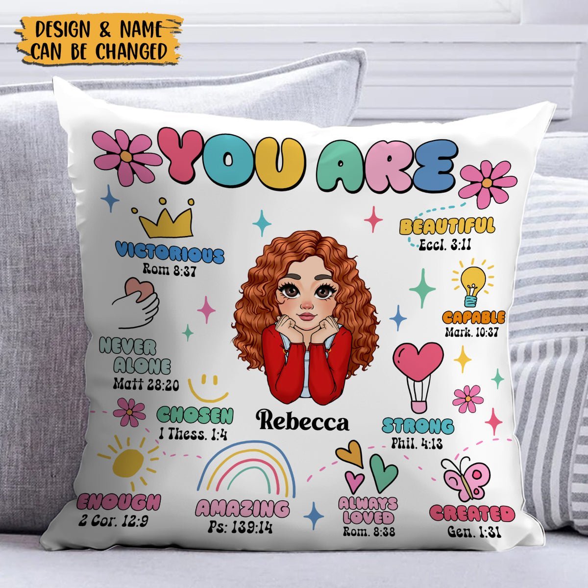 You Are Beautiful Cute Flower - Personalized Pillow - Best Gift For Mother, Daughter, Sister, Friend, Wife - Giftago