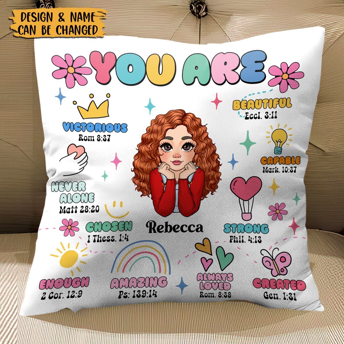 You Are Beautiful Cute Flower - Personalized Pillow - Best Gift For Mother, Daughter, Sister, Friend, Wife - Giftago