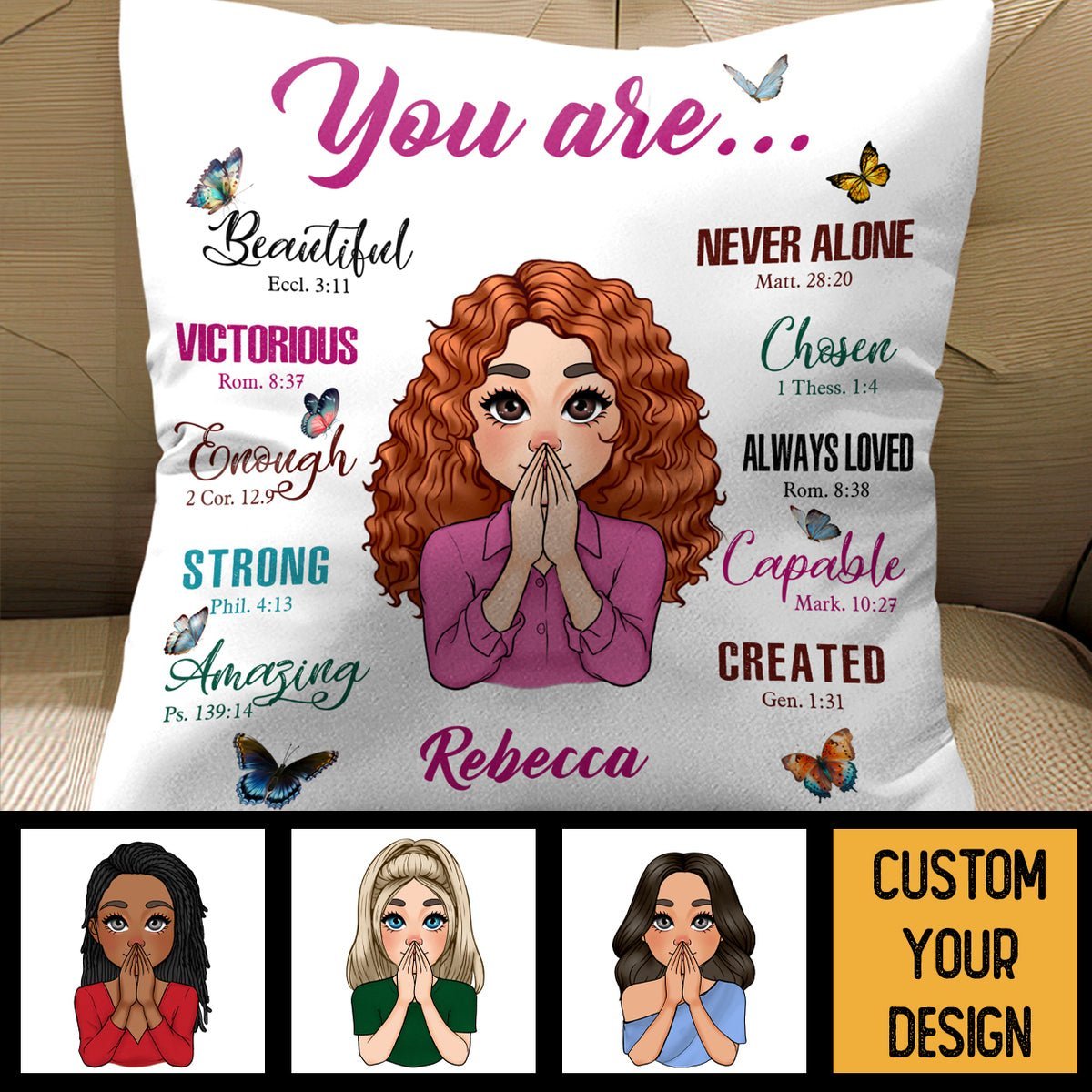 You Are Beautiful (Version 3) - Personalized Pillow - Best Gift For Mom, Daughter, Sister, Wife, Friend - Giftago