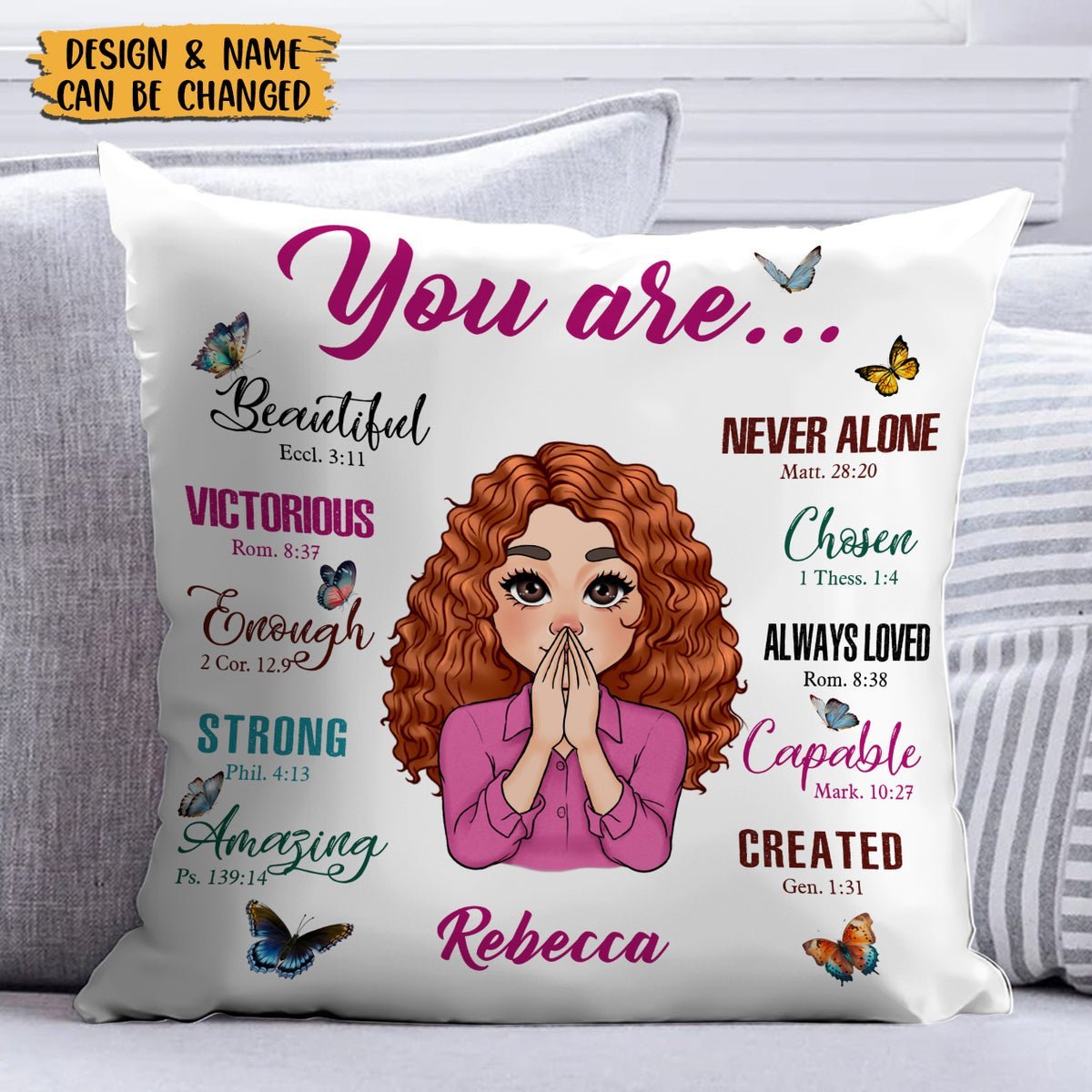 You Are Beautiful (Version 3) - Personalized Pillow - Best Gift For Mom, Daughter, Sister, Wife, Friend - Giftago