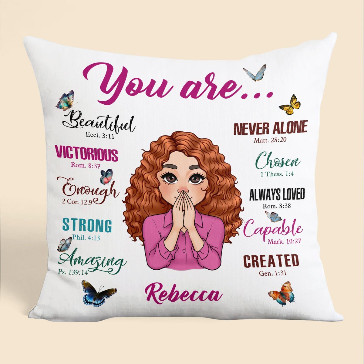 You Are Beautiful (Version 3) - Personalized Pillow - Best Gift For Mom, Daughter, Sister, Wife, Friend - Giftago