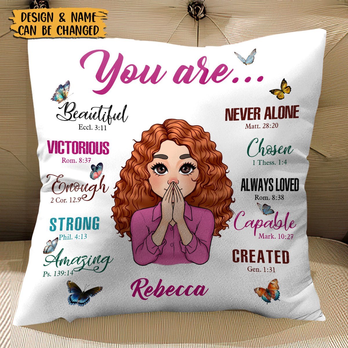 You Are Beautiful (Version 3) - Personalized Pillow - Best Gift For Mom, Daughter, Sister, Wife, Friend - Giftago