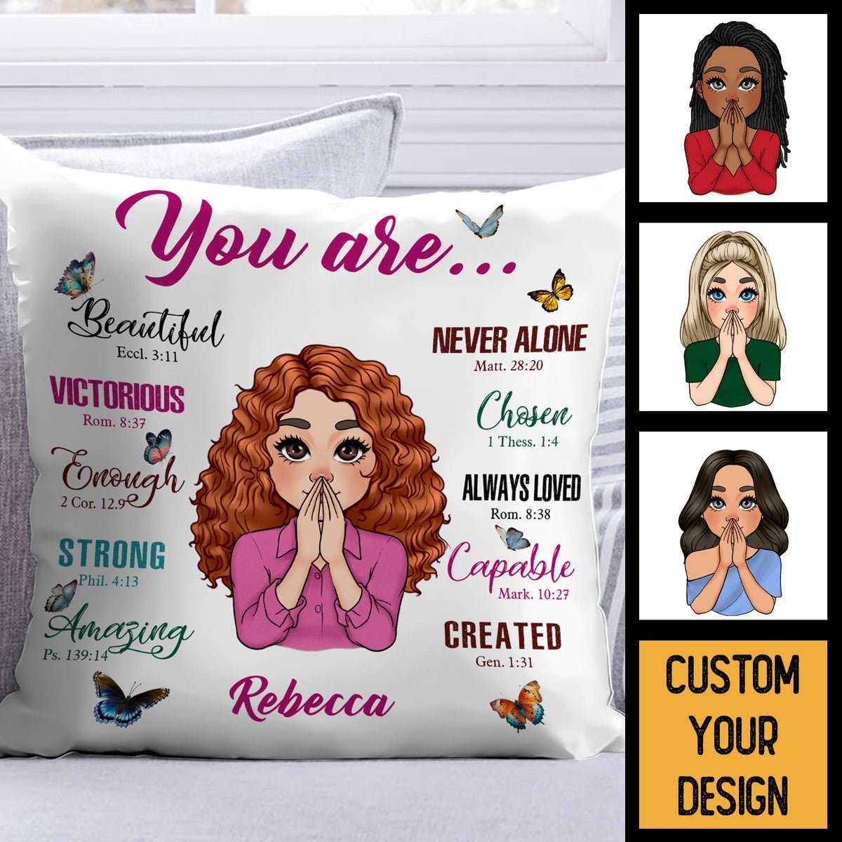 You Are Beautiful (Version 3) - Personalized Pillow - Best Gift For Mom, Daughter, Sister, Wife, Friend - Giftago