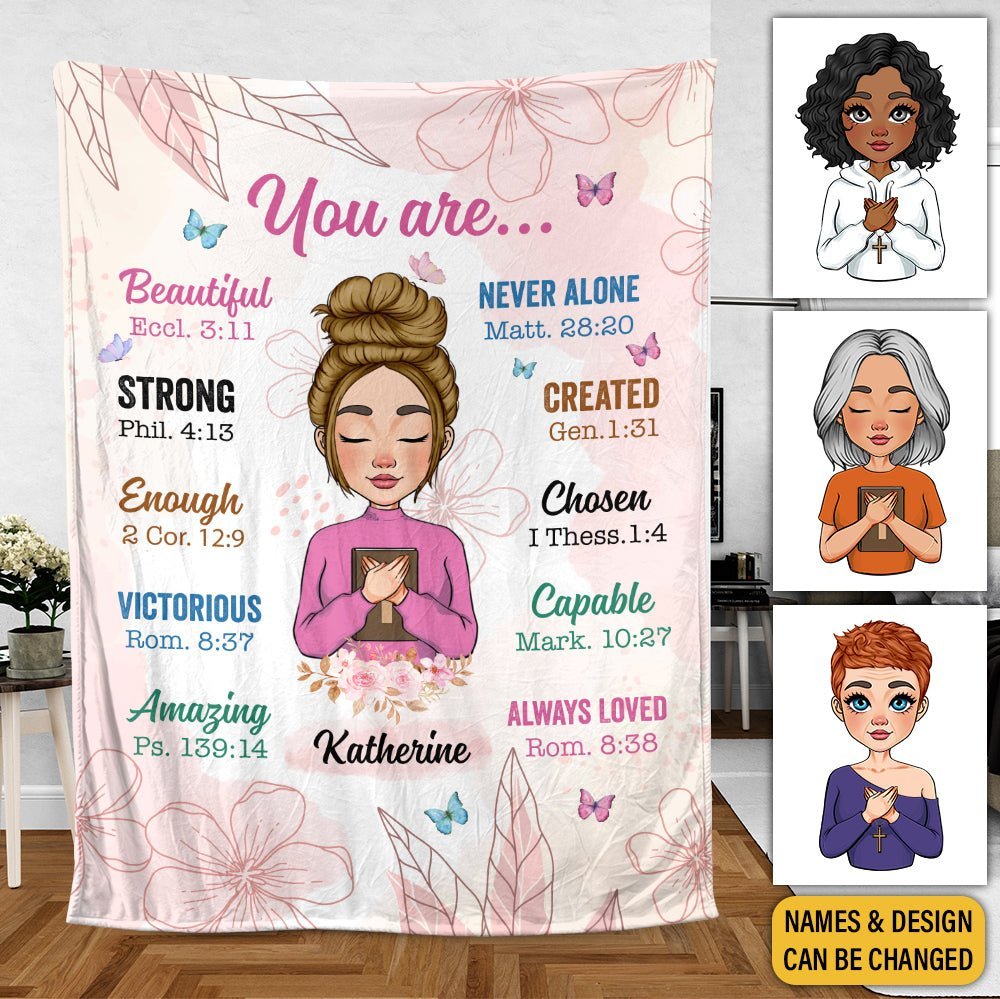 You Are Never Alone - Personalized Blanket - Best Gift For Mom, Daughter, Sister, Friend, Wife - Giftago