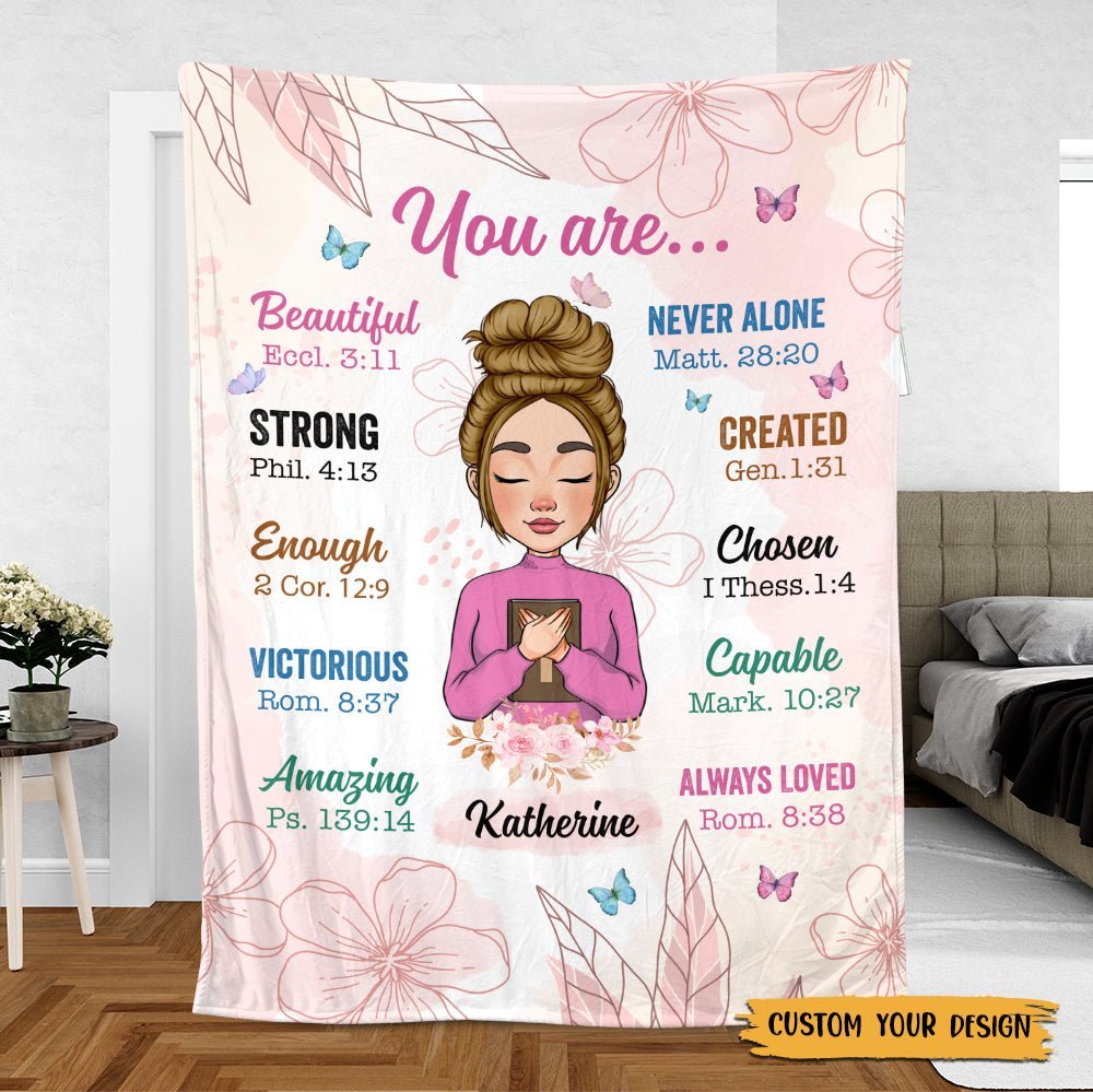 You Are Never Alone - Personalized Blanket - Best Gift For Mom, Daughter, Sister, Friend, Wife - Giftago