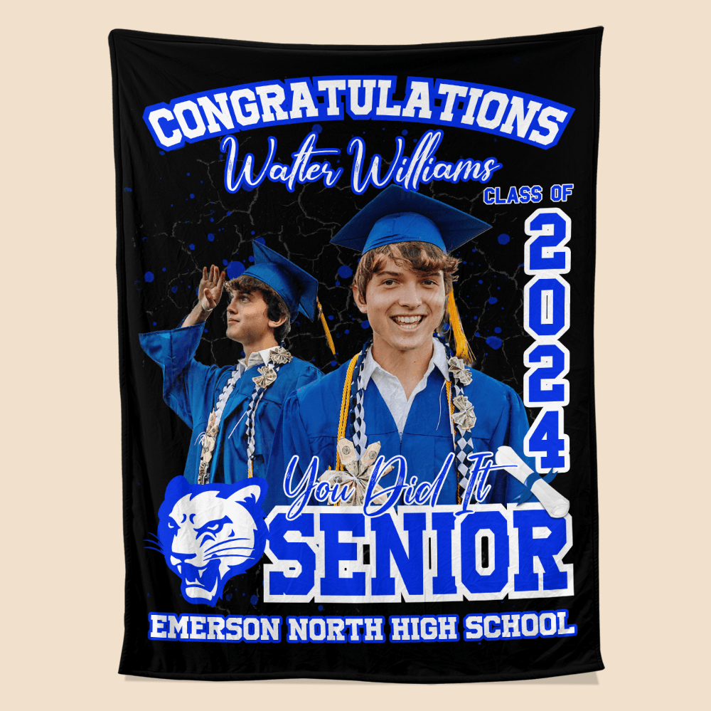 You Did It Senior Blanket - Personalized Blanket - Giftago