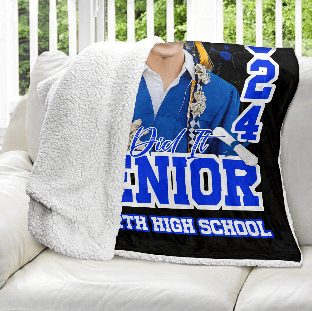 You Did It Senior Blanket - Personalized Blanket - Giftago