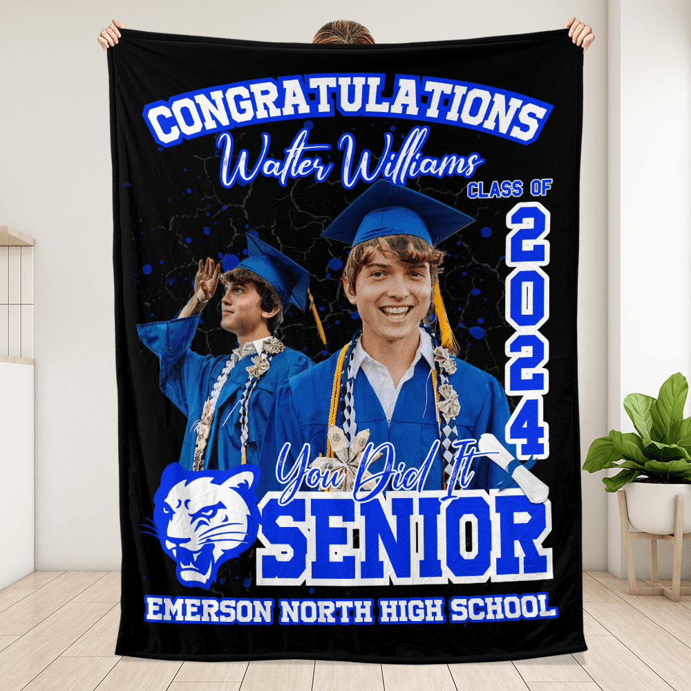 You Did It Senior Blanket - Personalized Blanket - Giftago