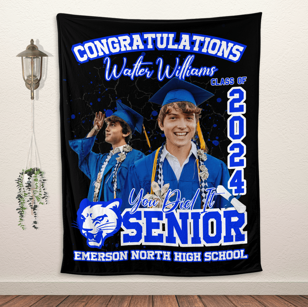 You Did It Senior Blanket - Personalized Blanket - Giftago
