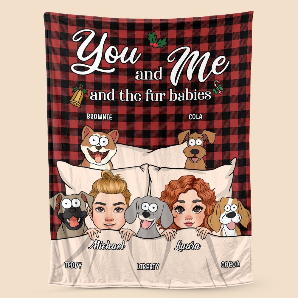 You & Me And The Dogs - Personalized Blanket - Best Gift For Christmas, For Dog Lovers - Giftago
