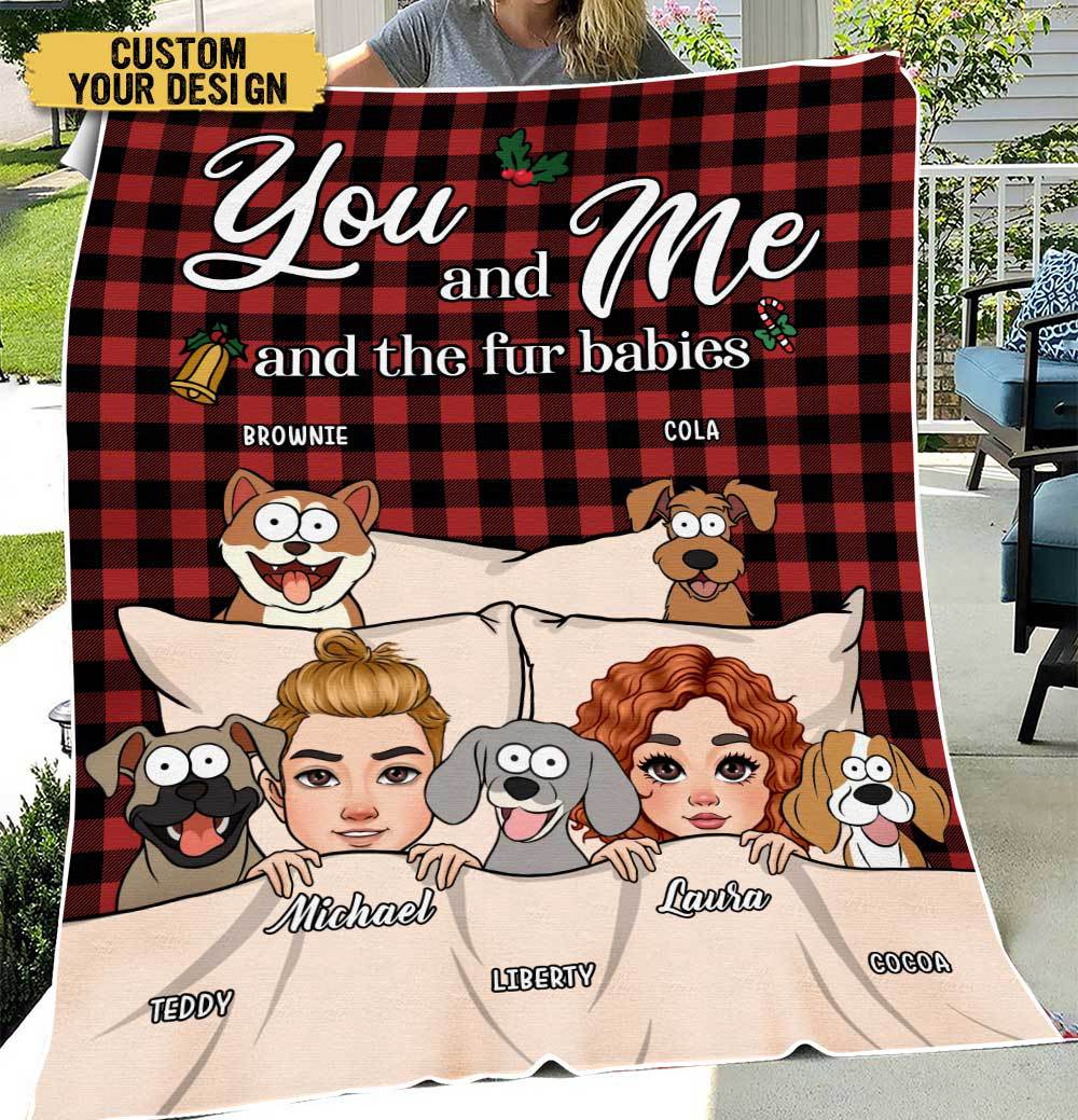 You & Me And The Dogs - Personalized Blanket - Best Gift For Christmas, For Dog Lovers - Giftago
