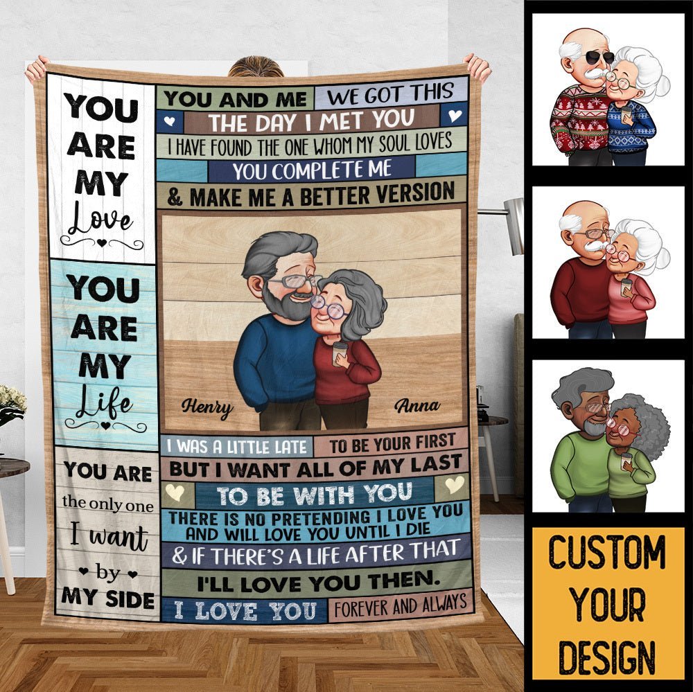You & Me The Day I Met You Old Couple - Personalized Blanket - Best Gift For Couple - Giftago