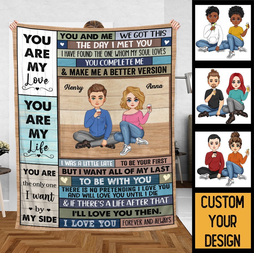 You & Me The Day I Met You - Personalized Blanket - Best Gift For Couple - Giftago