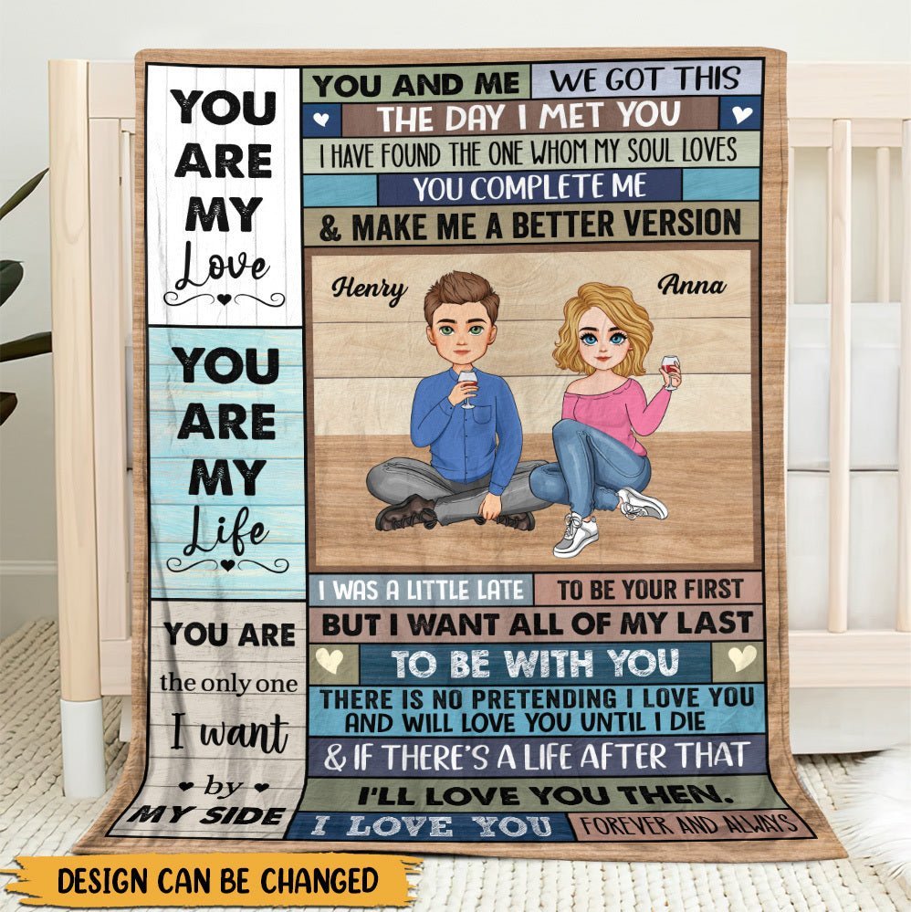 You & Me The Day I Met You - Personalized Blanket - Best Gift For Couple - Giftago