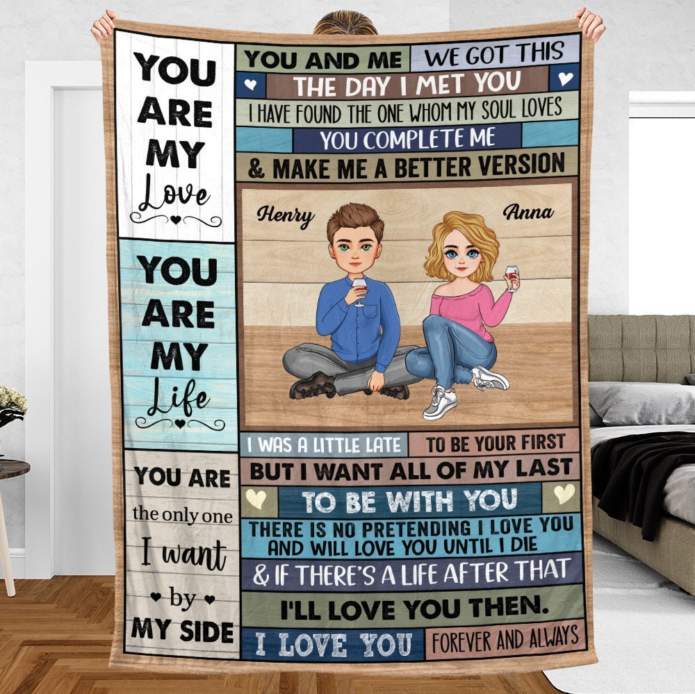 You & Me The Day I Met You - Personalized Blanket - Best Gift For Couple - Giftago