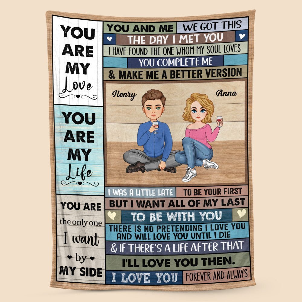You & Me The Day I Met You - Personalized Blanket - Best Gift For Couple - Giftago