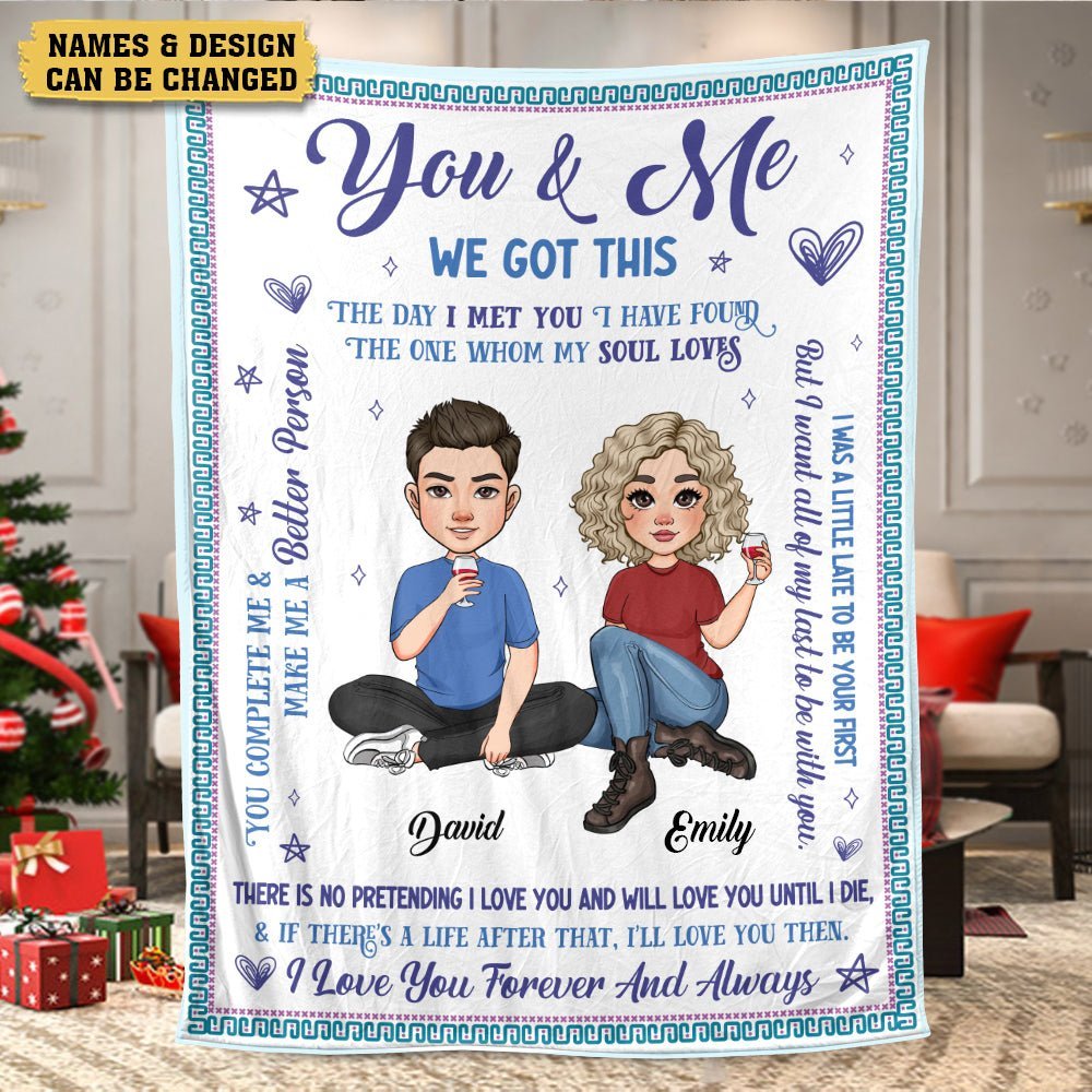 You & Me The Day I Met You - Personalized Blanket - Meaningful Gift For Valentine, For Couple - Giftago