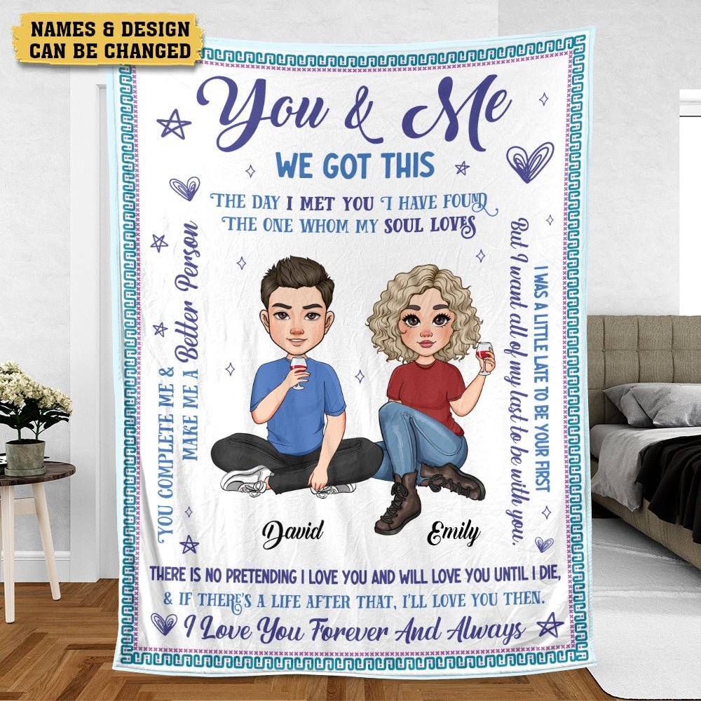 You & Me The Day I Met You - Personalized Blanket - Meaningful Gift For Valentine, For Couple - Giftago