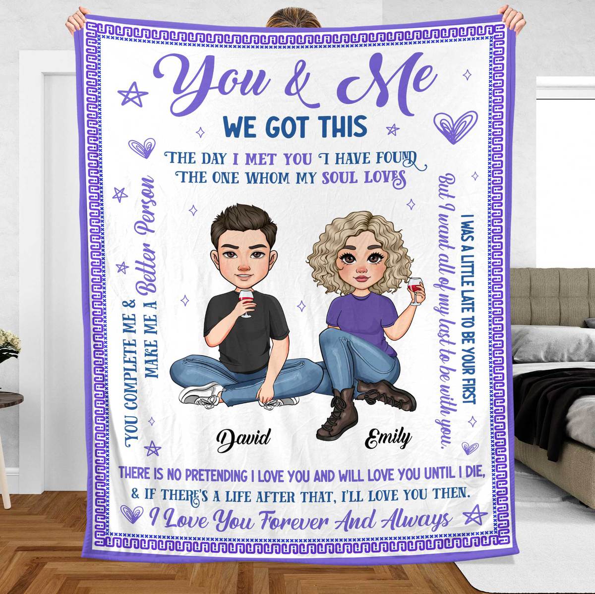 You & Me The Day I Met You - Personalized Blanket - Meaningful Gift For Valentine, For Couple - Giftago