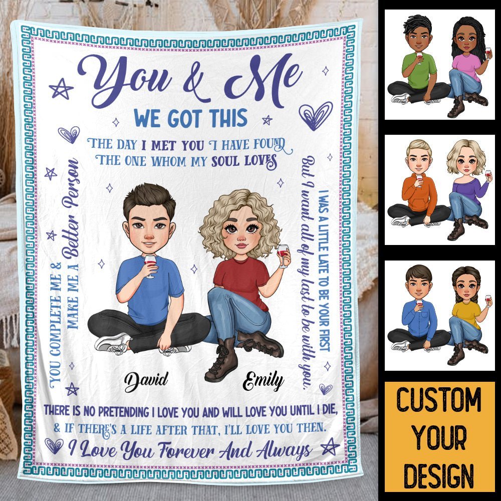 You & Me The Day I Met You - Personalized Blanket - Meaningful Gift For Valentine, For Couple - Giftago