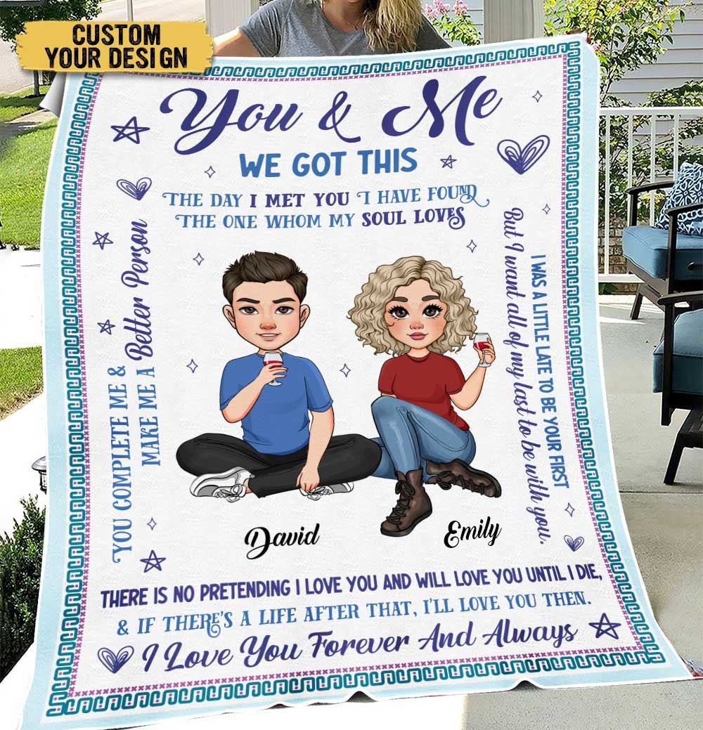 You & Me The Day I Met You - Personalized Blanket - Meaningful Gift For Valentine, For Couple - Giftago