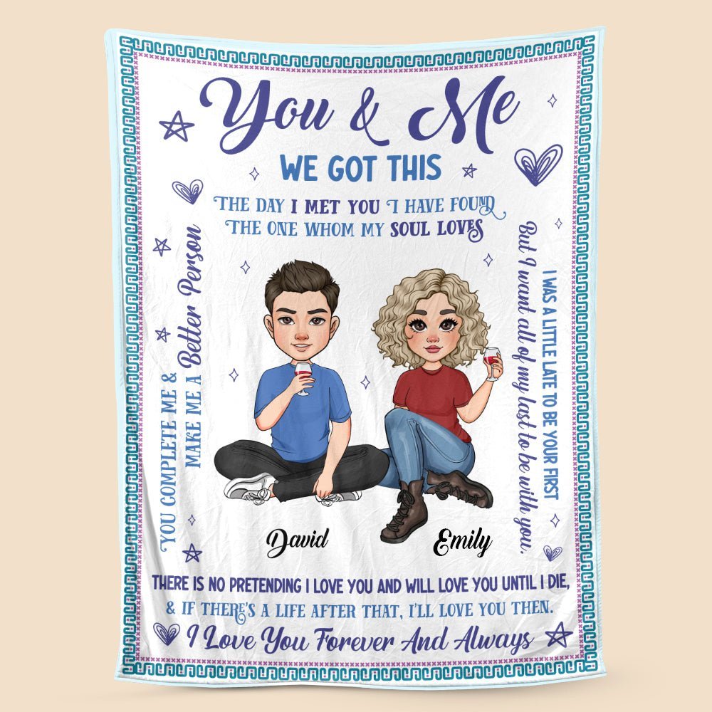 You & Me The Day I Met You - Personalized Blanket - Meaningful Gift For Valentine, For Couple - Giftago