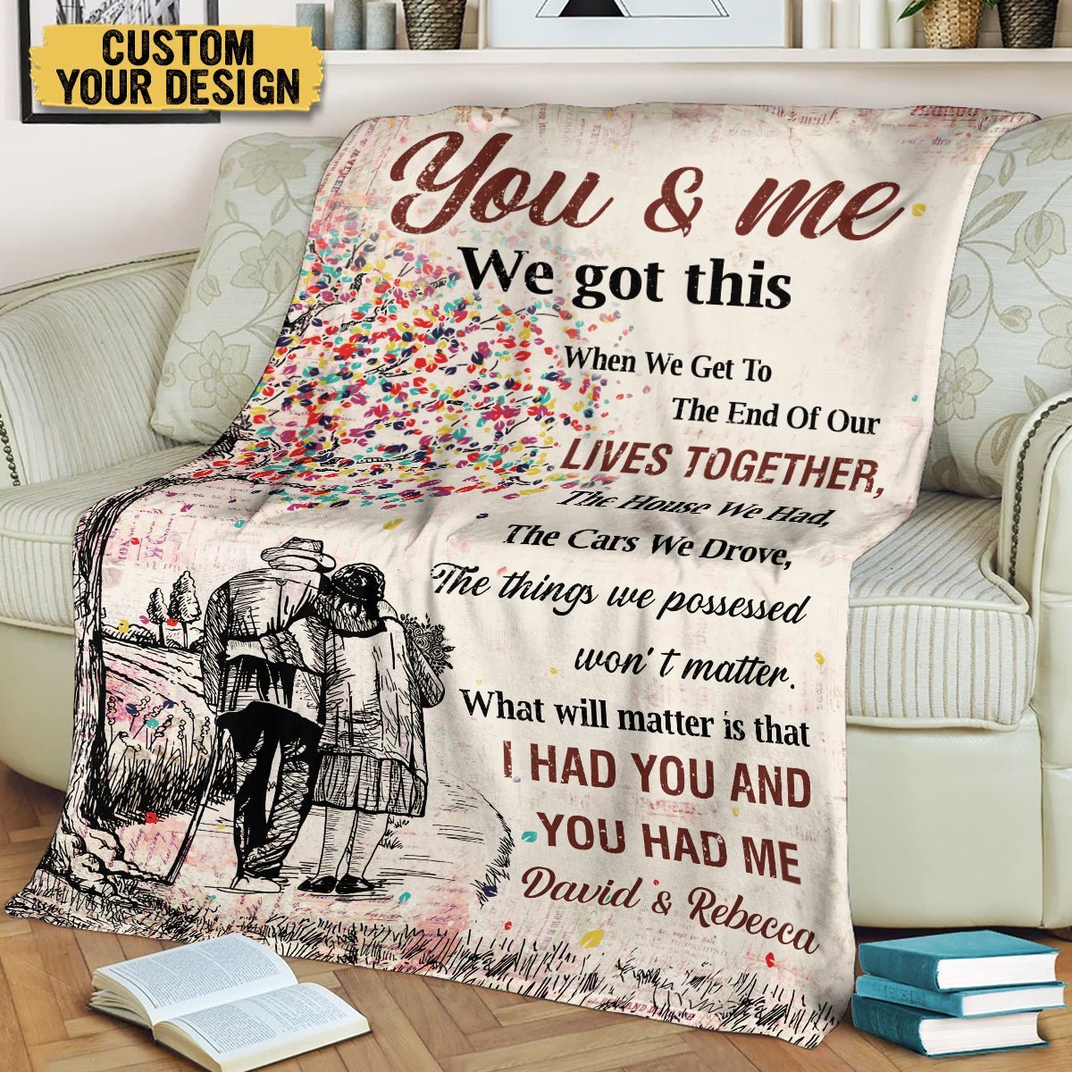 You & Me We Got This - Lives Together - Personalized Blanket - Meaningful Gift For Valentine, For Couple - Giftago