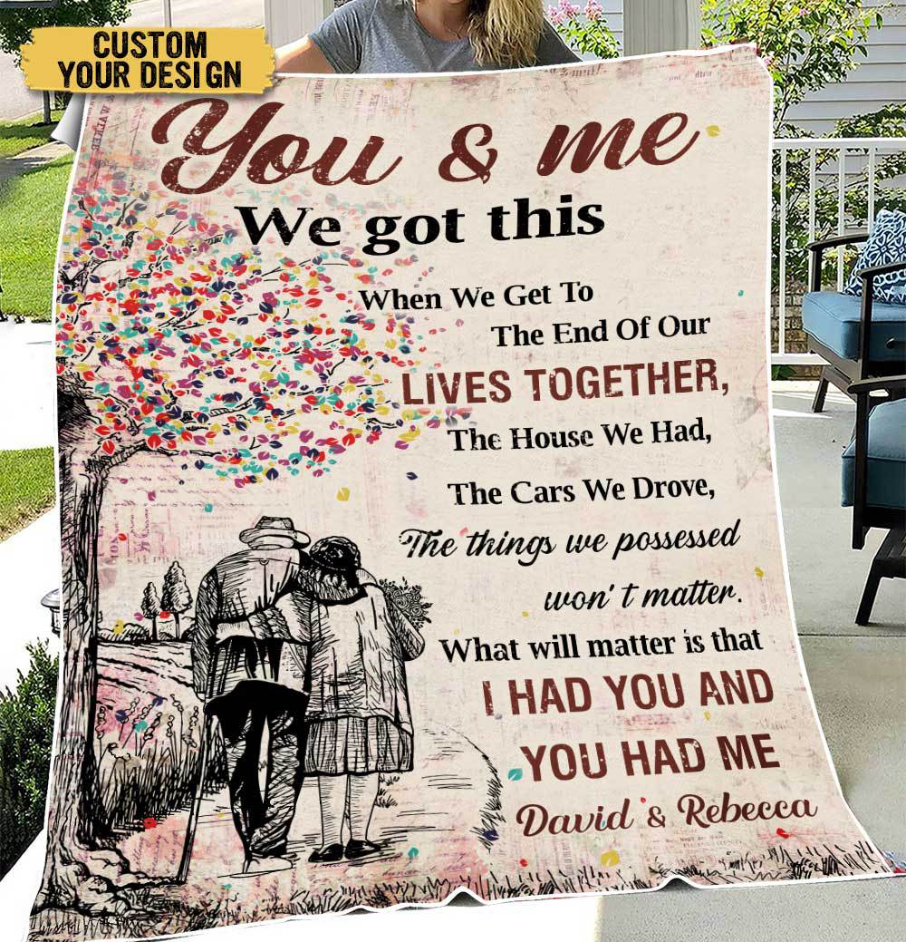 You & Me We Got This - Lives Together - Personalized Blanket - Meaningful Gift For Valentine, For Couple - Giftago