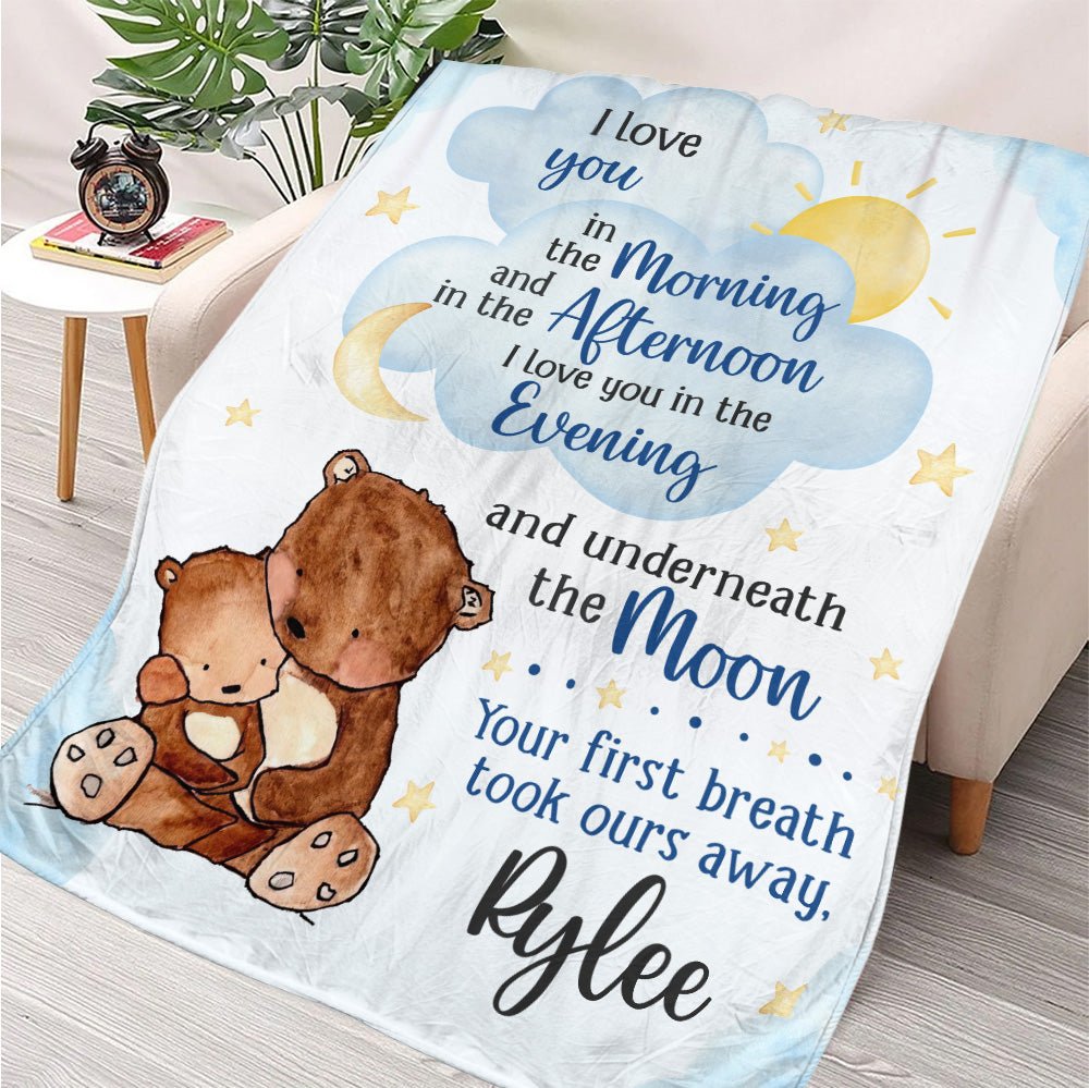 Your First Breath Took Ours Away - Personalized Blanket - Giftago