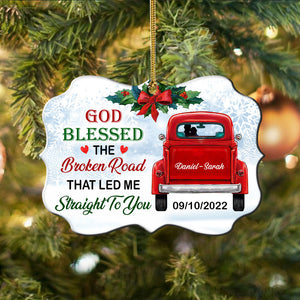 Personalized Couple Ornament - God Blessed The Broken Road That Led Me Straight To You