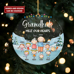Personalized Ornament - Grandkids Melt Our Hearts Cute - Family Gift