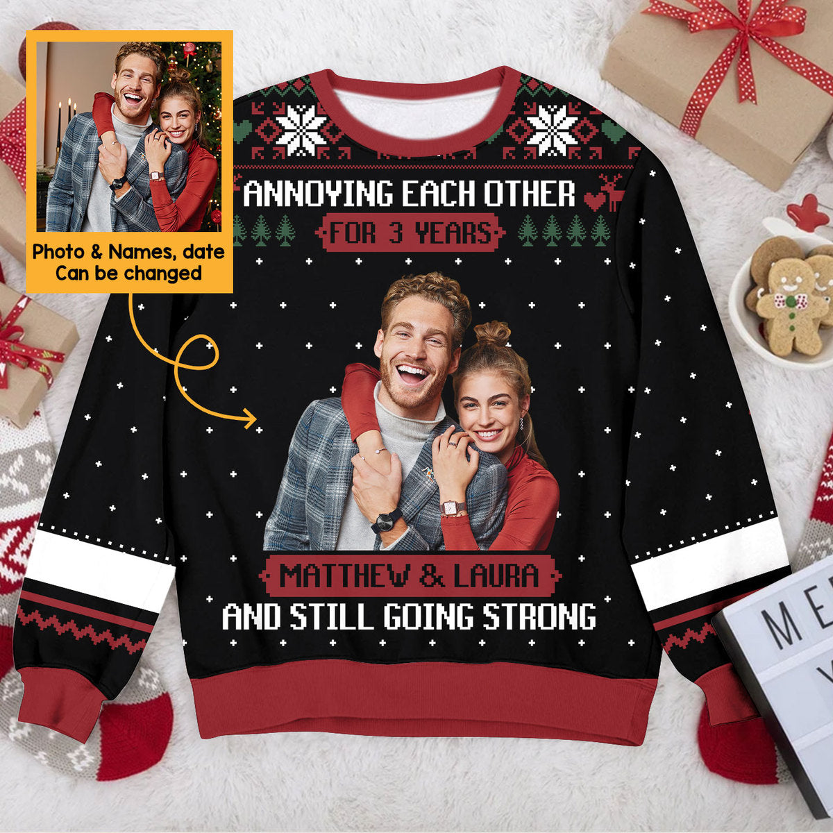 Personalized Ugly Sweater - Annoying Each Other For Years Couple - Gift For Couple