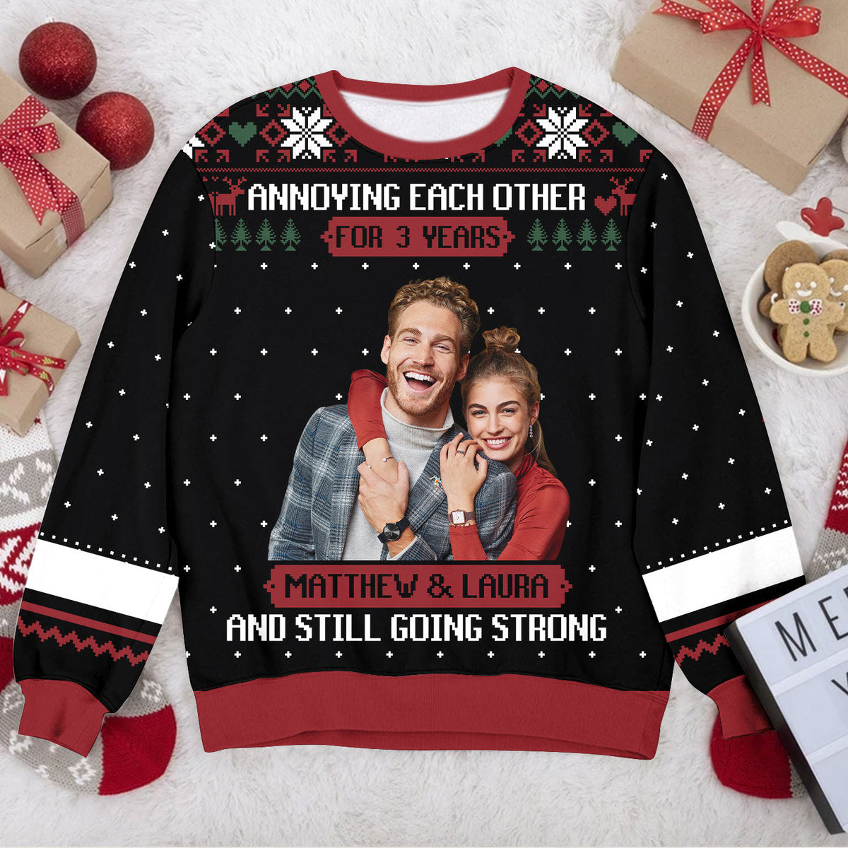 Personalized Ugly Sweater - Annoying Each Other For Years Couple - Gift For Couple