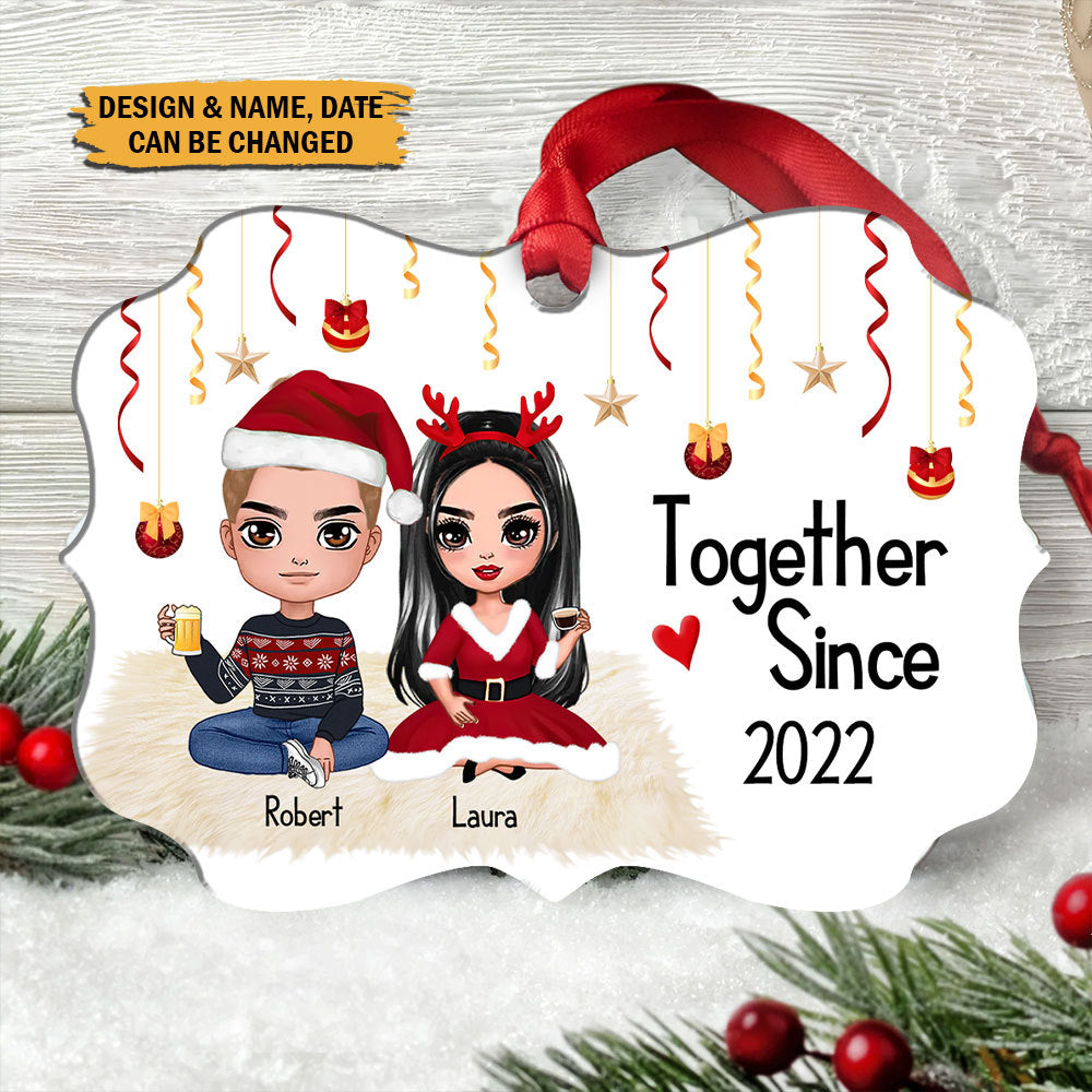 Personalized Christmas Ornament Couple - Together Since Couple Christmas - Giftago - 1